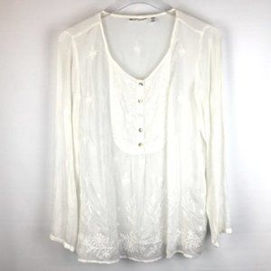 J. Jill Uncommon Threads Boho Tunic White SP